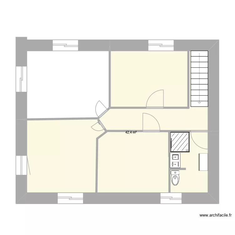etage  maison philippe. Plan de 1  et 42 m²
