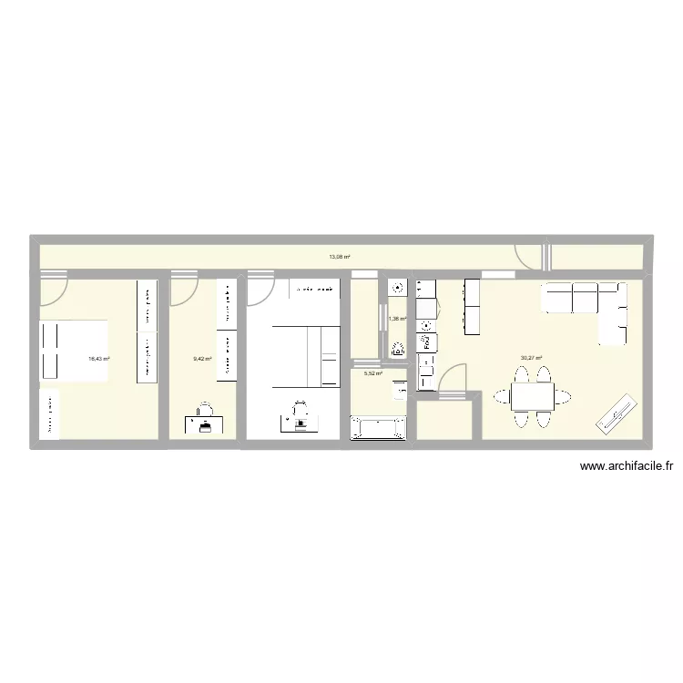 Val D'or. Plan de 6  et 76 m²
