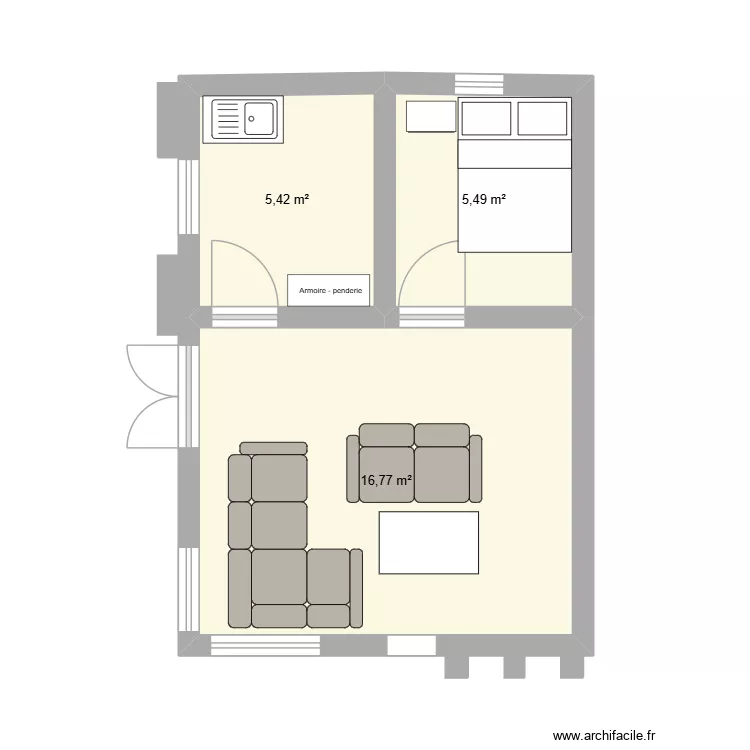 pla maison itaosy. Plan de 3  et 28 m²