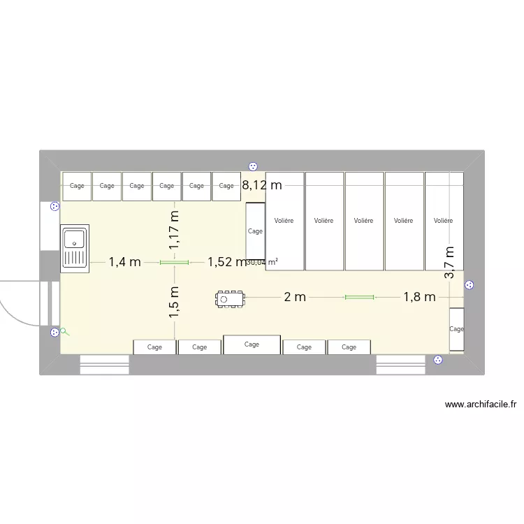 Extension. Plan de 1 et 30 m² Extension. Plan de 1 et 30 m²