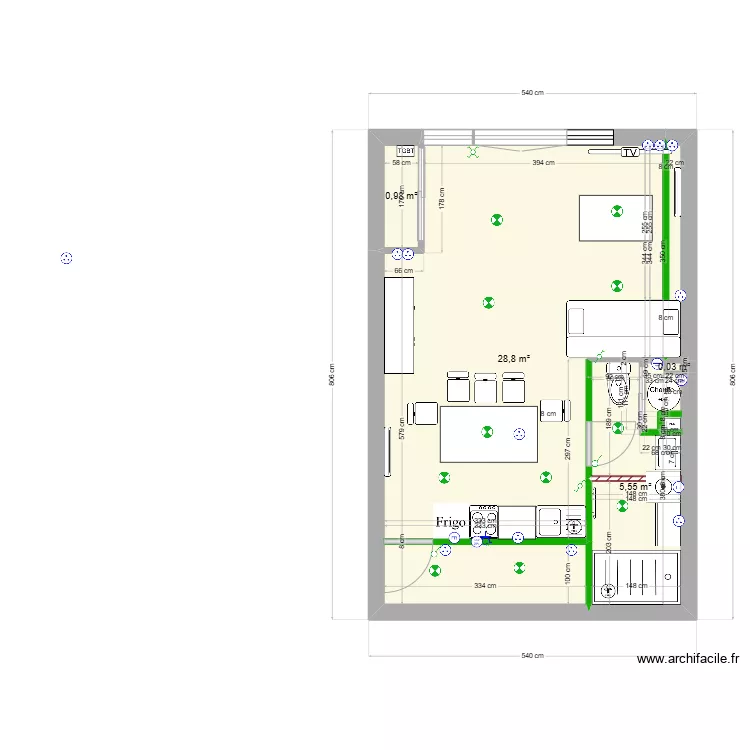 studio test. Plan de 
