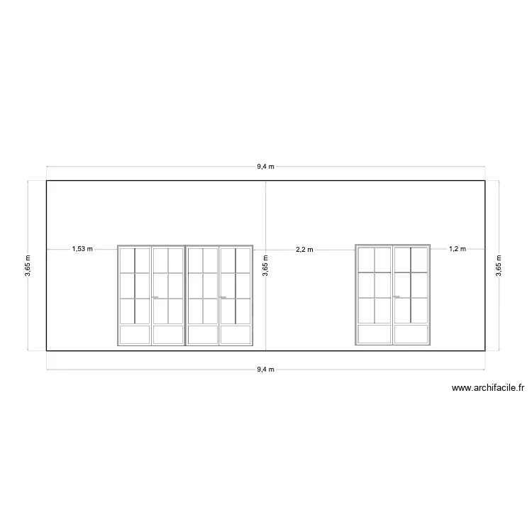 Plan de fa&ccedil;ade 1 extension. Plan de 