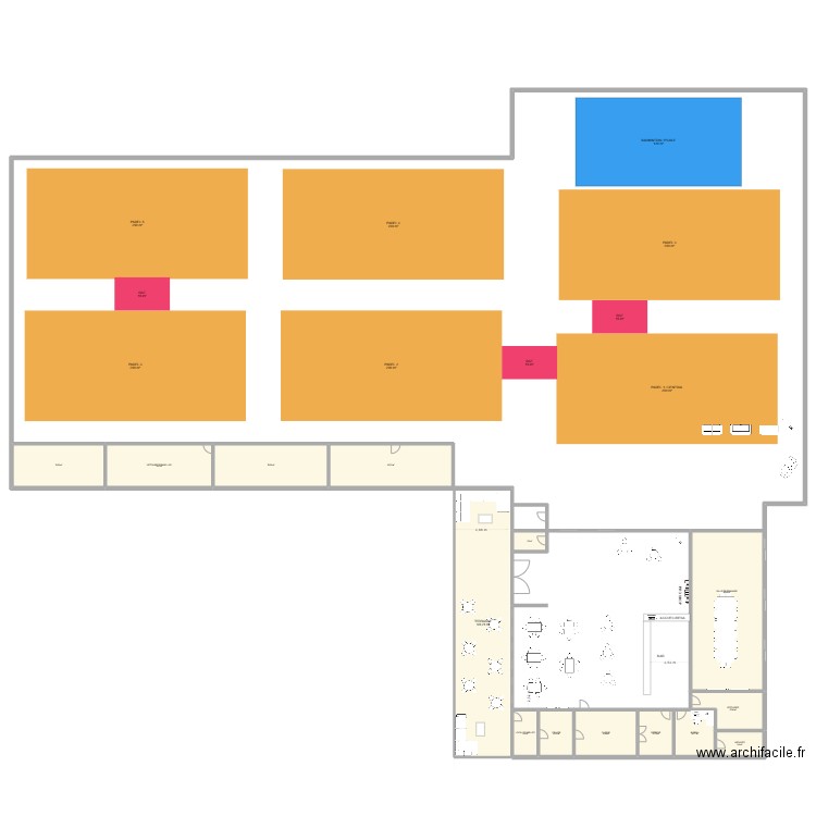 smash padel V3. Plan de 14 pièces et 472 m2