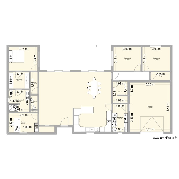 Maison Profil. Plan de 12 pièces et 99 m2