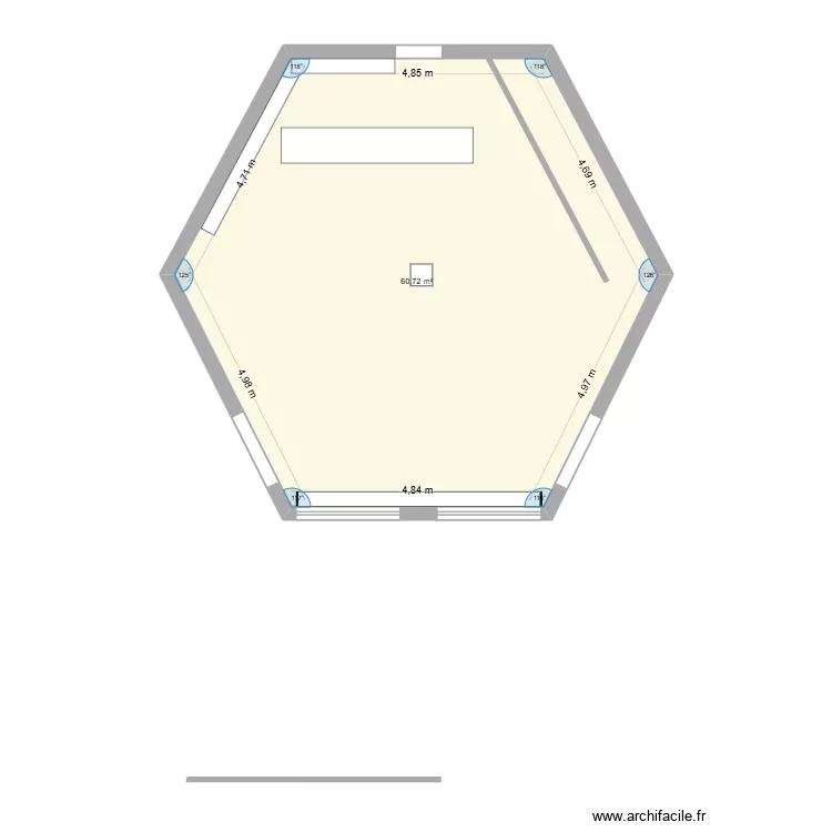 magonty. Plan de 1 Pièce et 61 m²
