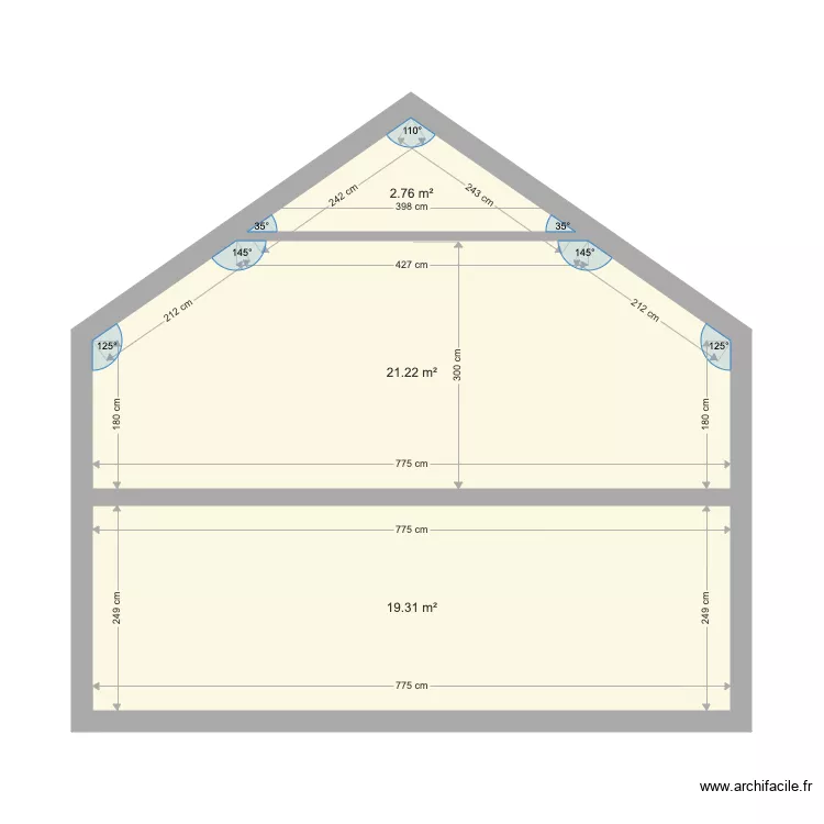 maison profil. Plan de 