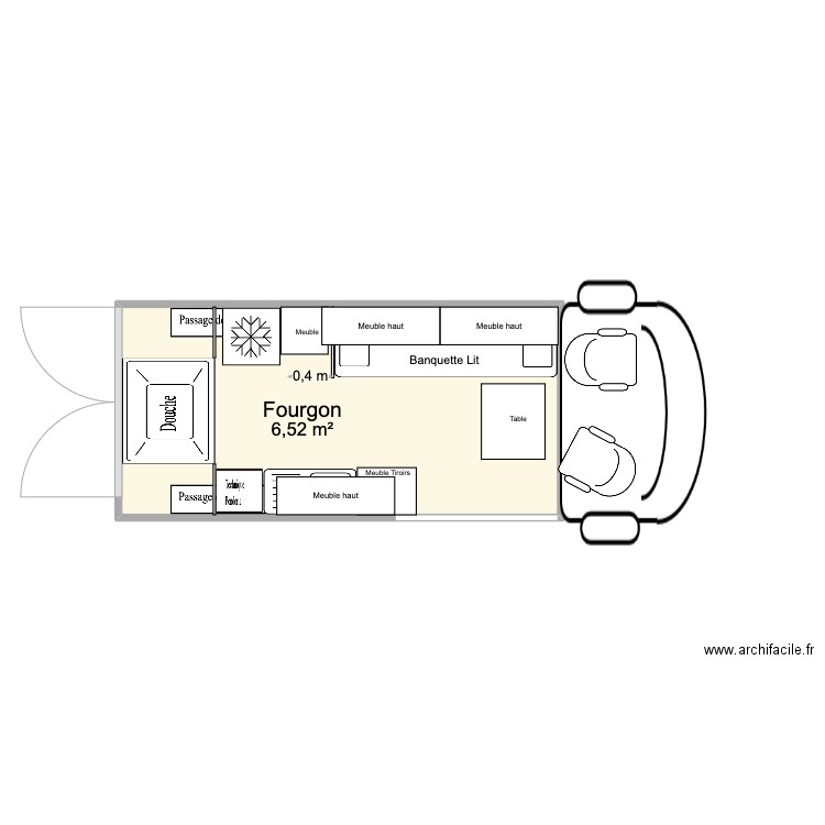 Master 4. Plan de 1 pièce et 7 m2