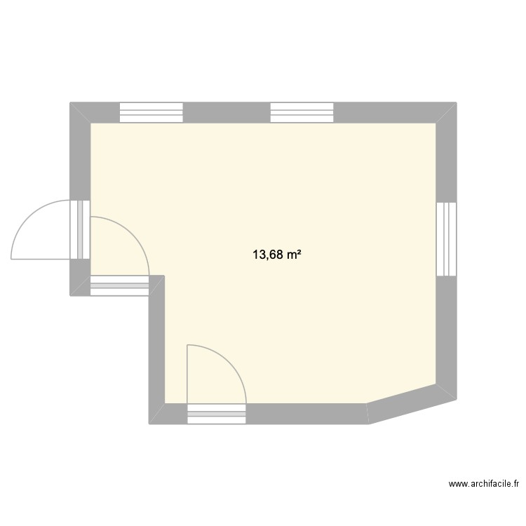Cuisine. Plan de 1 pièce et 14 m2