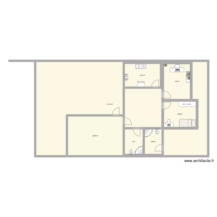 malick. Plan de 7 Pièces et 195 m²