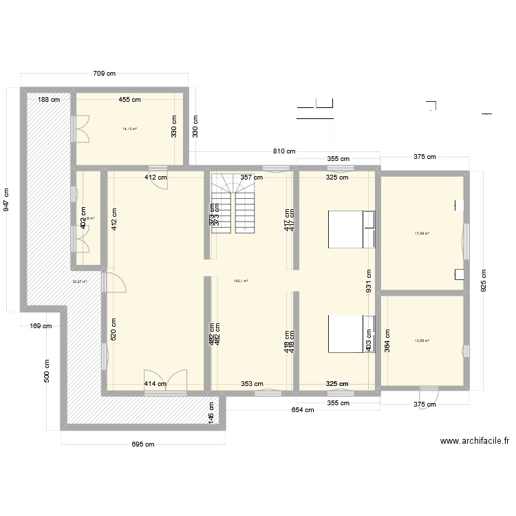 Prejet Resty Maison actuelle. Plan de 14 pièces et 282 m2
