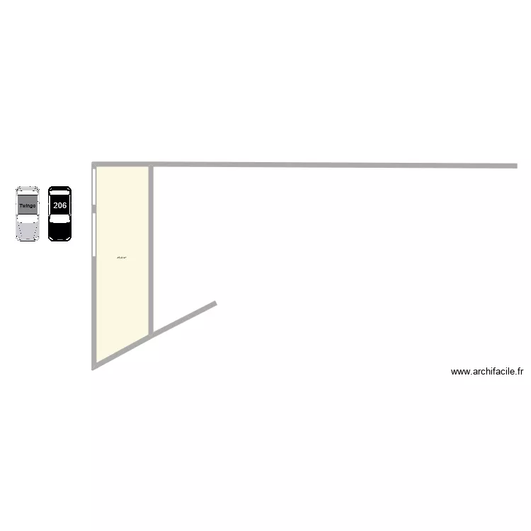 Garage. Plan de 1  et 45 m²