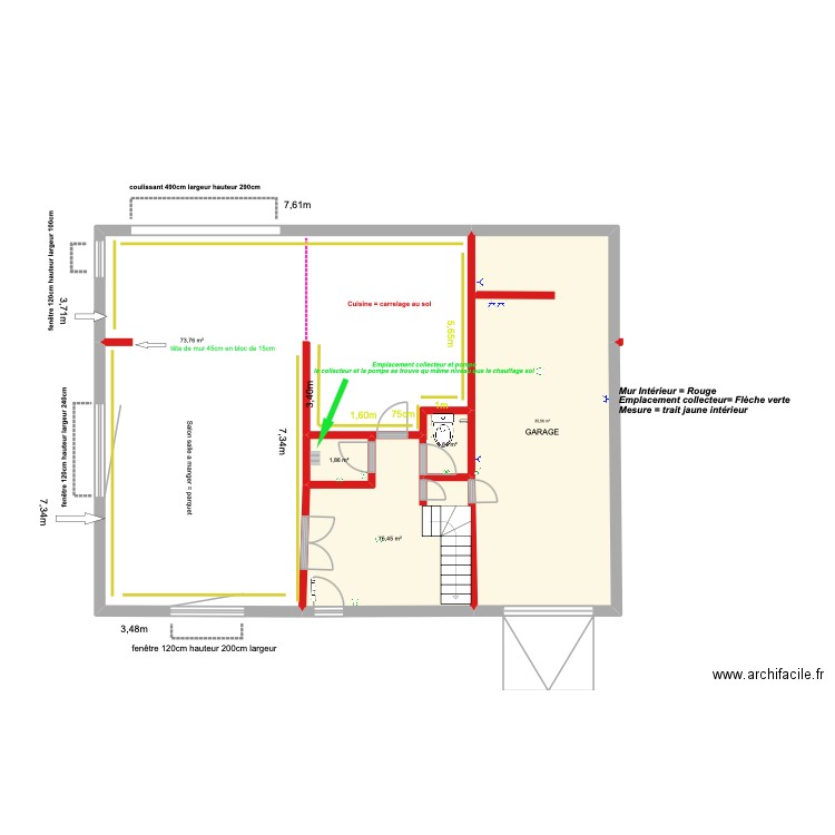 Clarissa Angela RDC chauffage sol avec modifi pour comap. Plan de 5 pièces et 128 m2