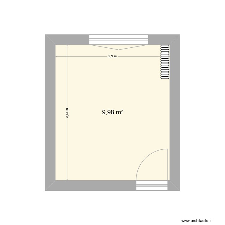 sous sol. Plan de 1 pièce et 10 m2