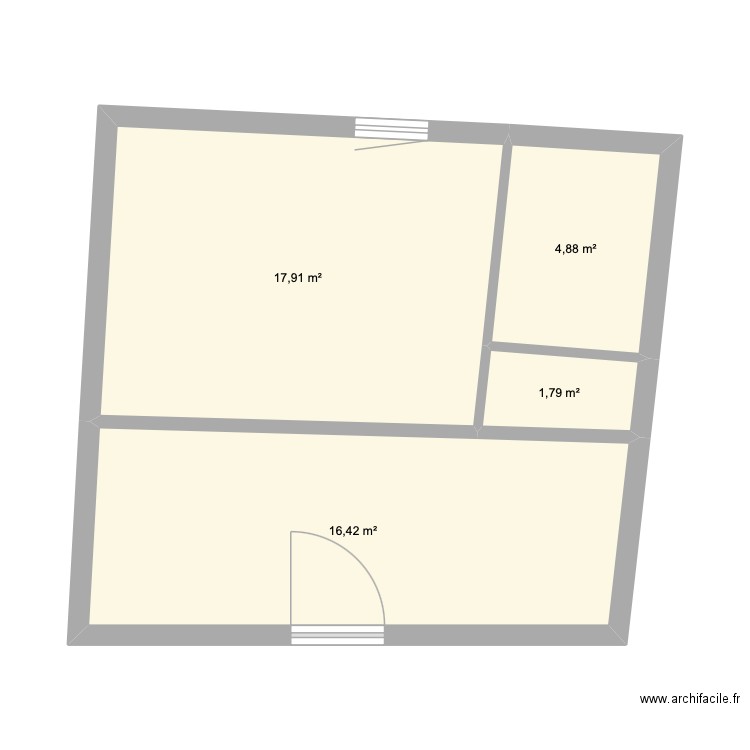 grange Arreau. Plan de 4 pièces et 41 m2