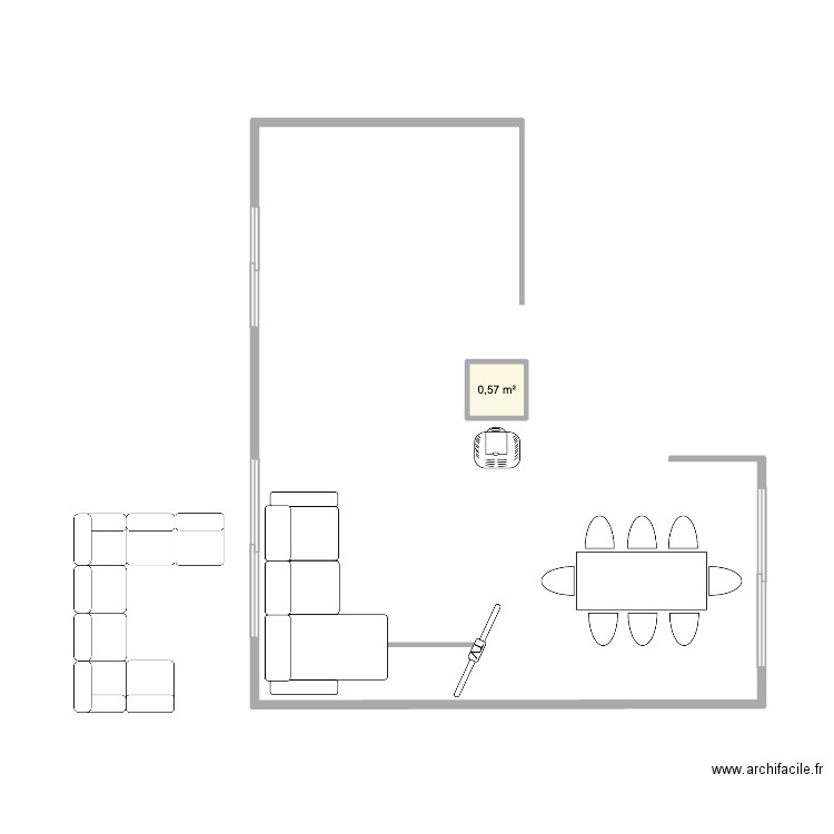 Montagny. Plan de 1 pièce et 1 m2