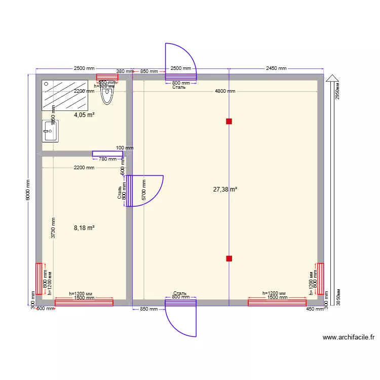 45 Коломна. Plan de 