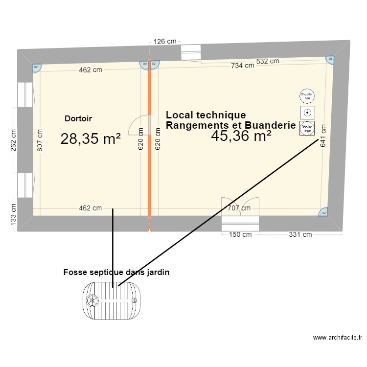 Grange. Plan de 0 pièce et 0 m2