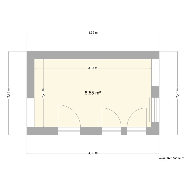 APPART QUENTIN. Plan de 1 pièce et 9 m2
