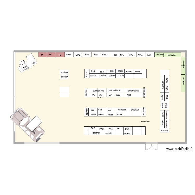 ANGERS 2. Plan de 1 pièce et 197 m2