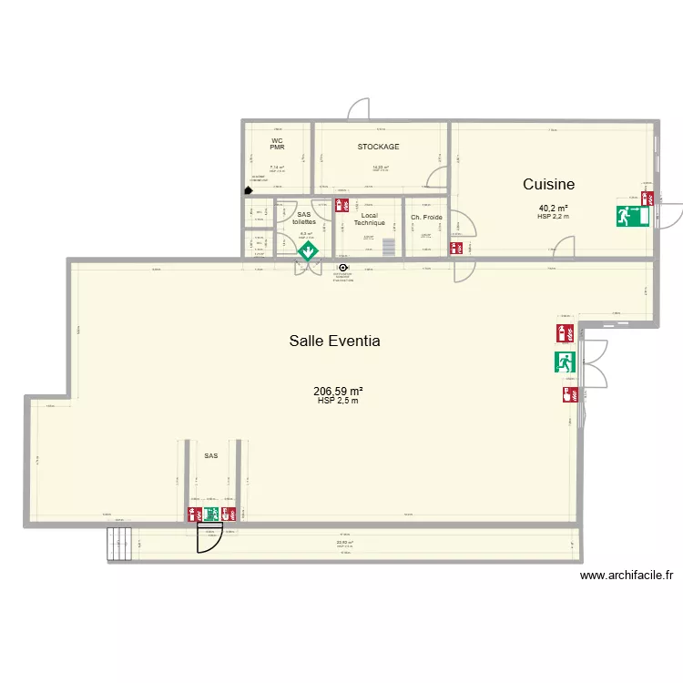 EVENTIA SECURITE INCENDIE. Plan de 9 pièces et 308 m²