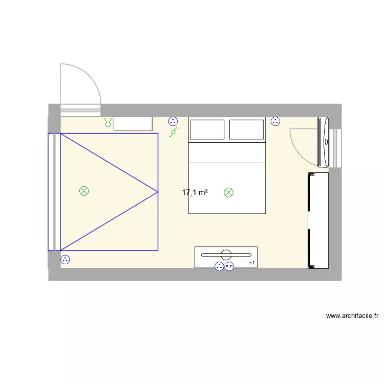 laurence. Plan de 1  et 17 m²
