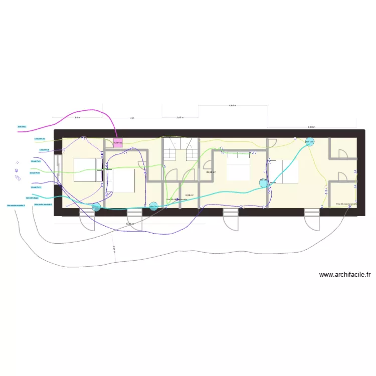 CENA plan RDC Elec Prises. Plan de 2 et 92 m² CENA plan RDC Elec Prises. Plan de 2 et 92 m²