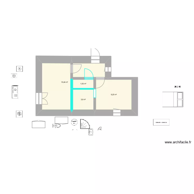260707 Projet chambre 04 V3. Plan de 5 et 28 m² 260707 Projet chambre 04 V3. Plan de 5 et 28 m²