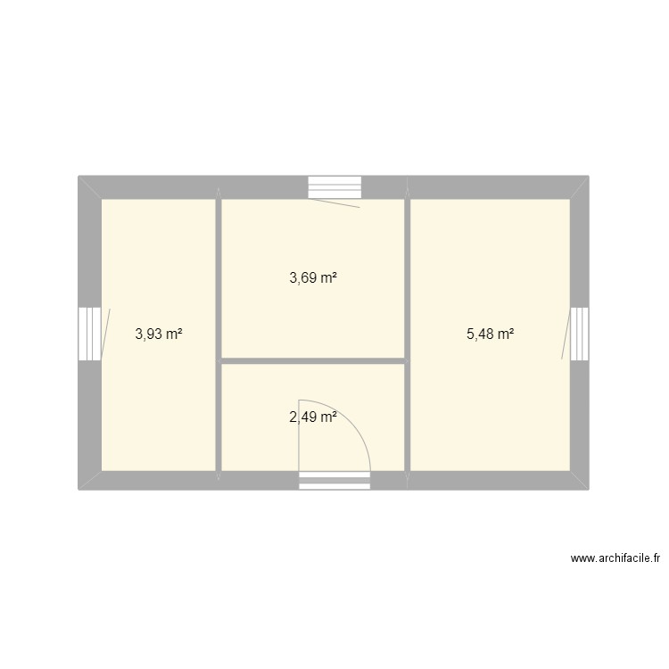 Poulailler. Plan de 4 pièces et 16 m2