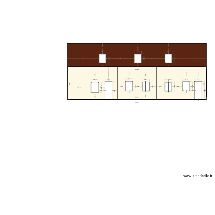 Facade Les Chesnez. Plan de 1 pièce et 64 m2