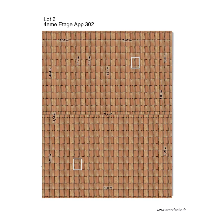 App de la gare Lot 4 actuel. Plan de 1 Pièce et 77 m² App de la gare Lot 4 actuel. Plan de 1 Pièce et 77 m²