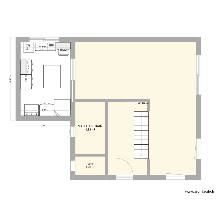 Camille. Plan de 3 pièces et 47 m2