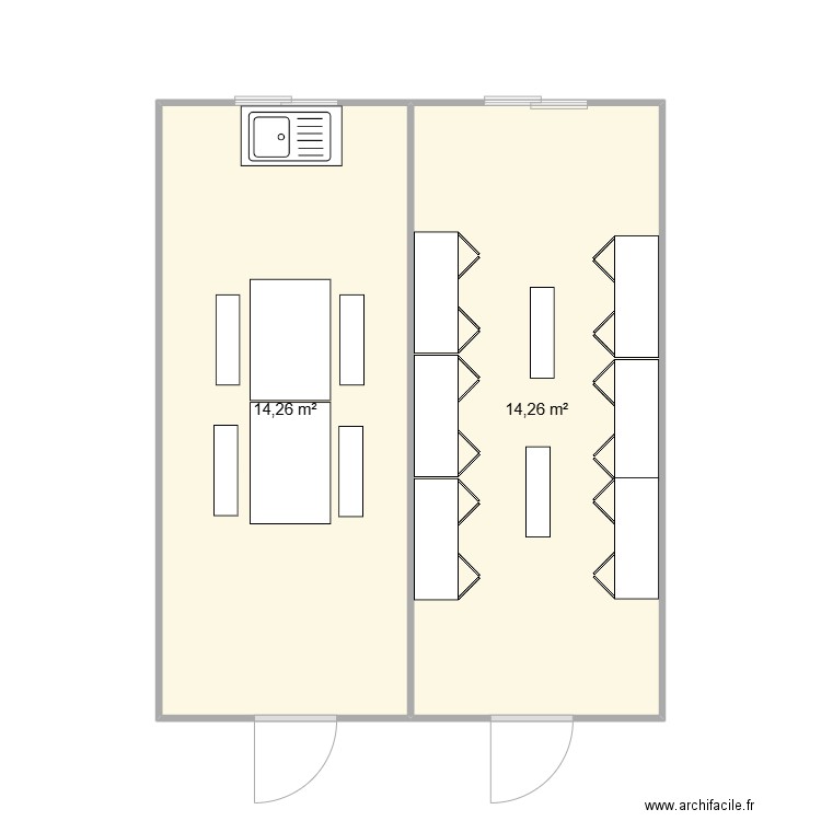STAL TP CHANTIER VOLVO ST PRIEST. Plan de 2 pièces et 29 m2