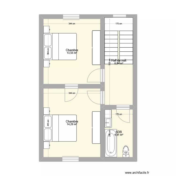 ACBLga15 / 1'. Plan de 4  et 42 m²