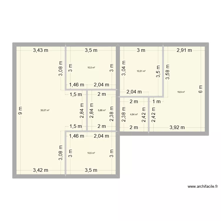 Projet RUN. Plan de 7  et 97 m²