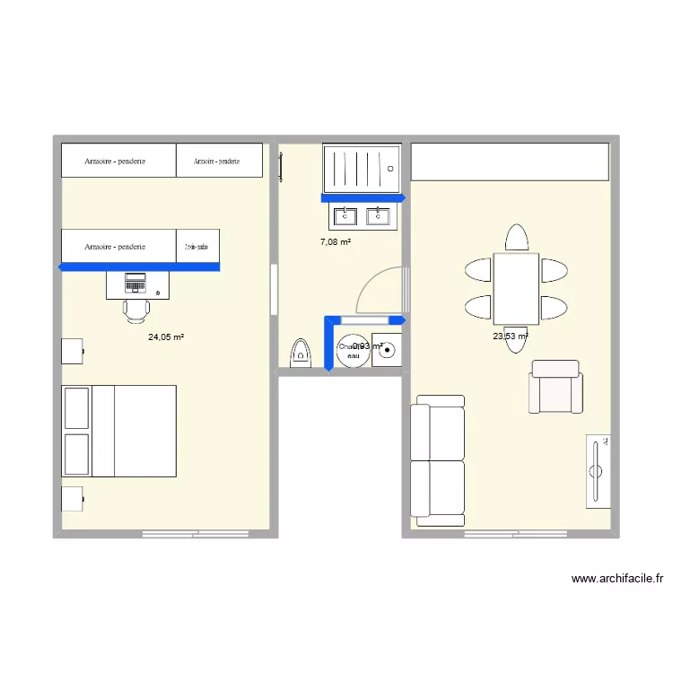 SOUSPLEX. Plan de 4  et 56 m²