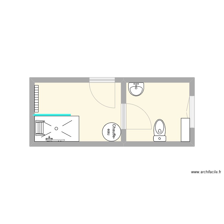 LEGENDRE projet. Plan de 2 pièces et 9 m2