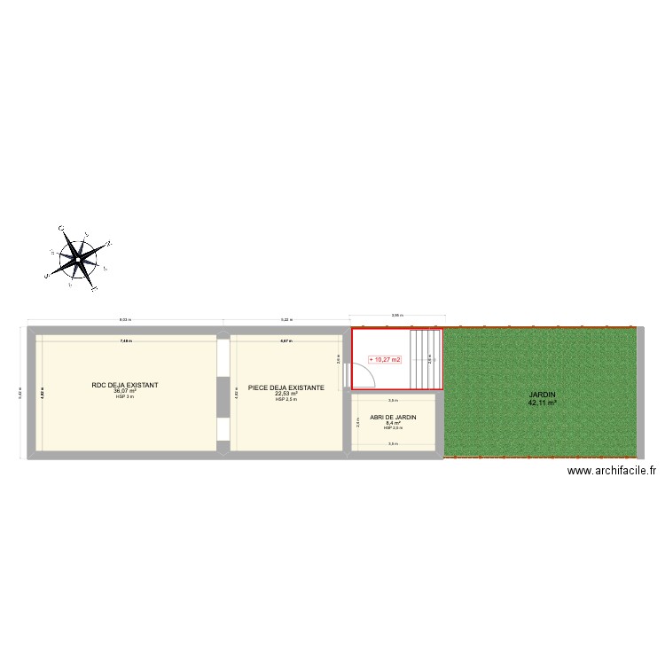 Plan de masse 154. Plan de 3 pièces et 67 m2