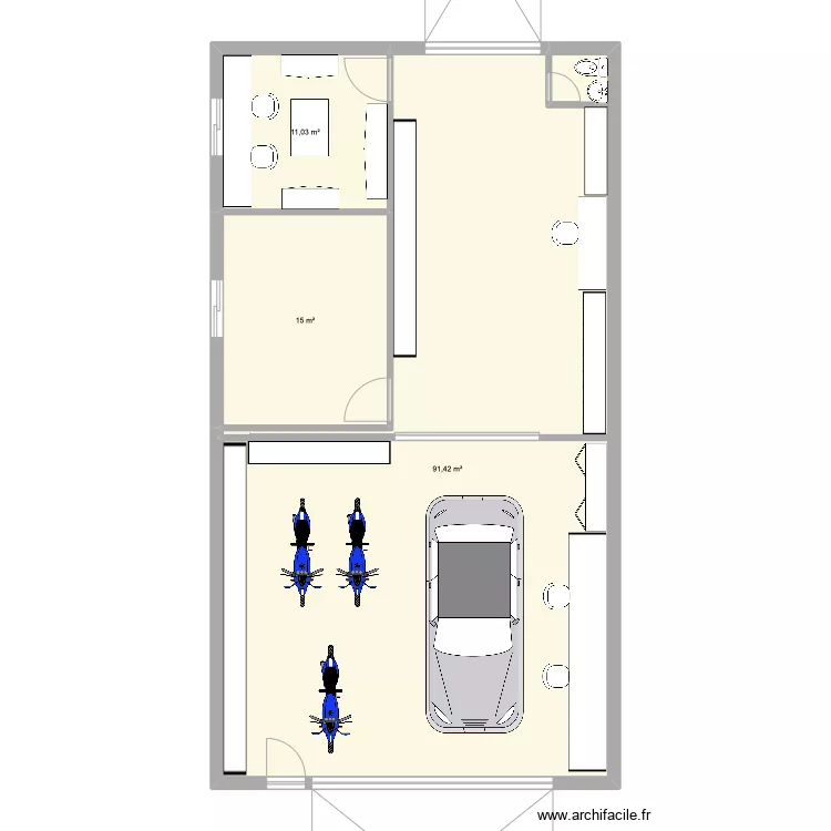 Garage mons en montois cour arri&egrave;re. Plan de 