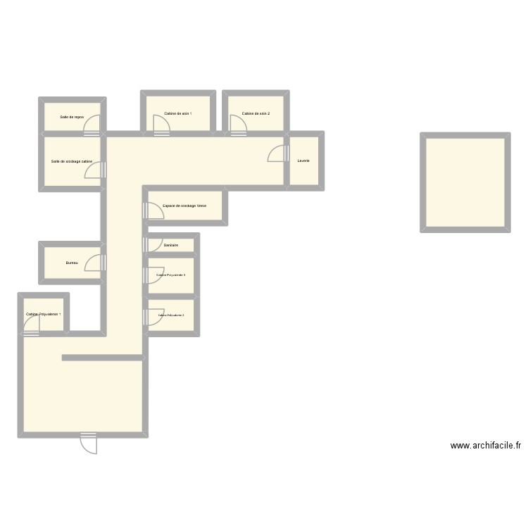 Institut Carlance st etienne. Plan de 13 pièces et 124 m2