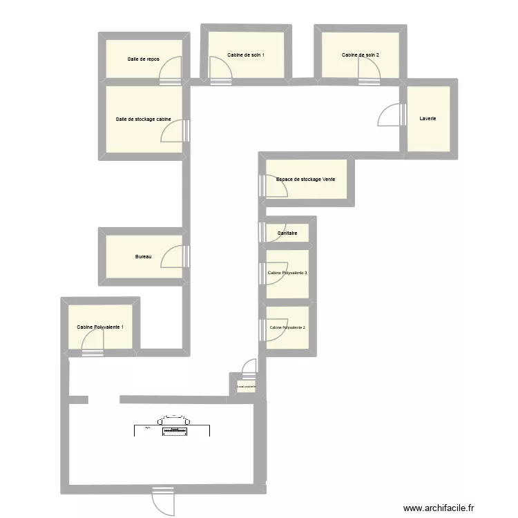 Institut Carlance st etienne. Plan de 12 pièces et 43 m²