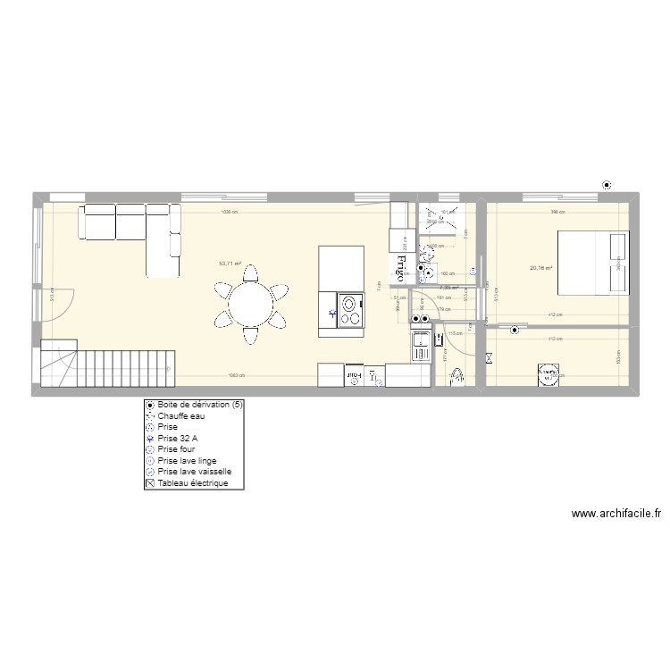 Villa 3 rdc PC_Spécialisée. Plan de 3 pièces et 81 m2