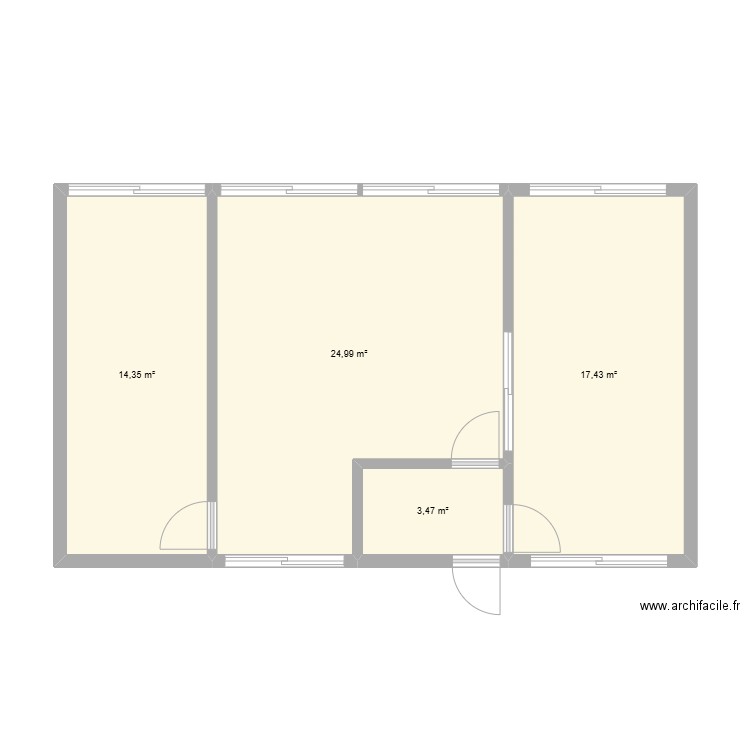 Bungalows Syndicats. Plan de 4 pièces et 60 m2