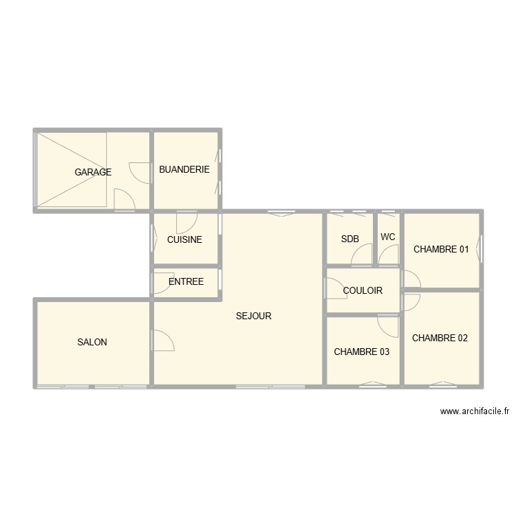 PLAN MAISON POUZERGUE. Plan de 12 pièces et 63 m2