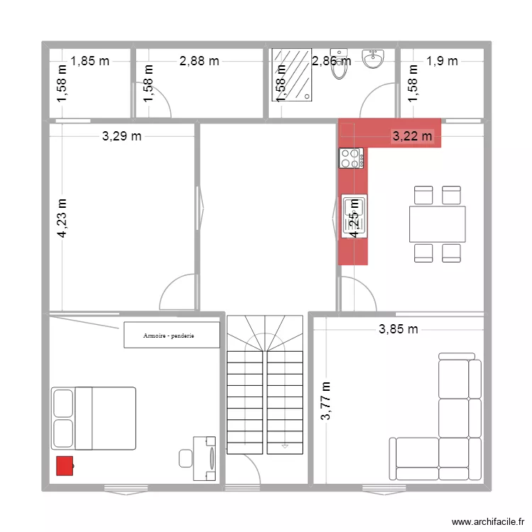 Plan étage. Plan de 7 Pièces et 57 m² Plan étage. Plan de 7 Pièces et 57 m²