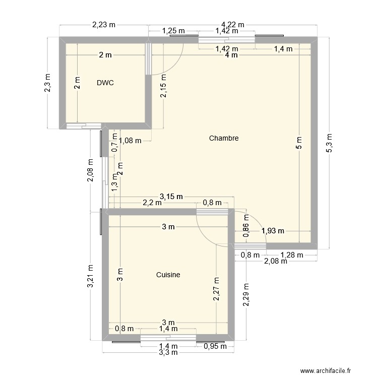 Premier Projet 2026. Plan de 3 pièces et 33 m2