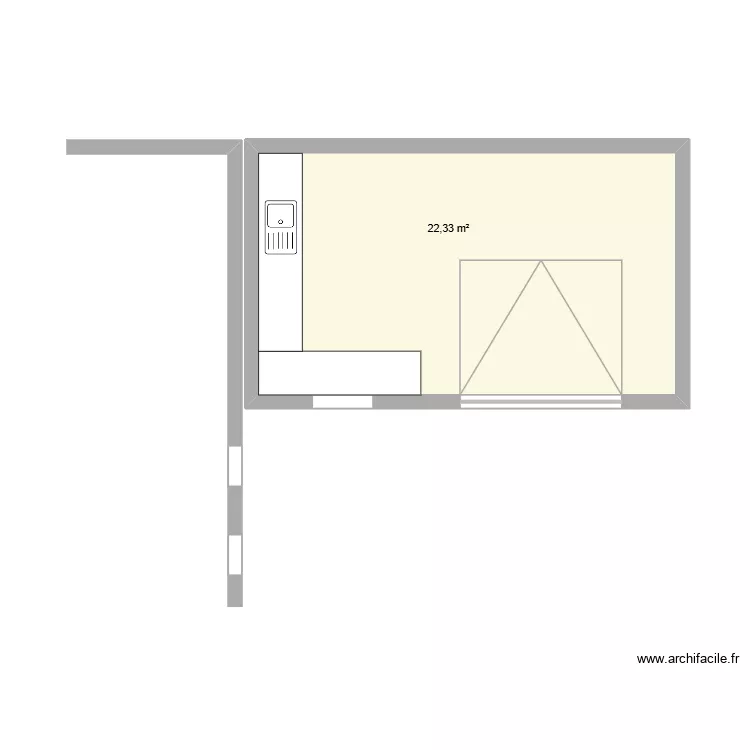 VERLANT AGGRANDISEMENT GARAGE. Plan de 1  et 22 m²