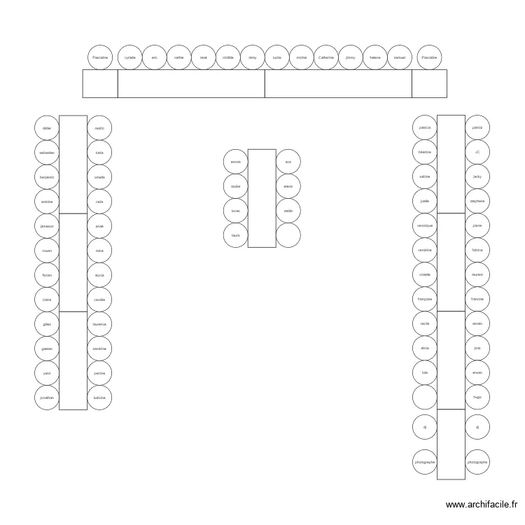 plan table. Plan de 