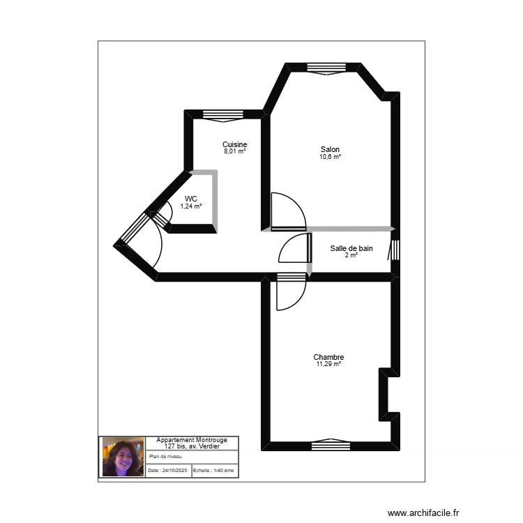 127 bis av. Verdier - Montrouge (Ines). Plan de 
