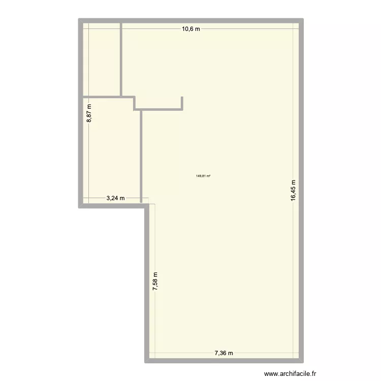 Misaine. Plan de 1  et 150 m²