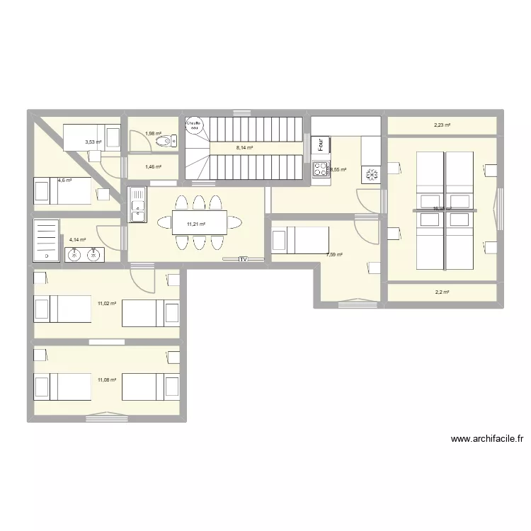 la saulce 1. Plan de 14  et 95 m²